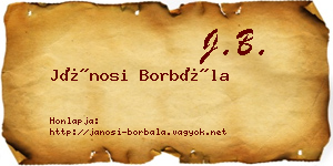 Jánosi Borbála névjegykártya